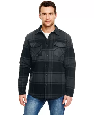 Burnside 8610 Quilted Flannel Jacket in Black