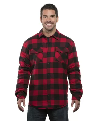Burnside 8610 Quilted Flannel Jacket in Red/ black