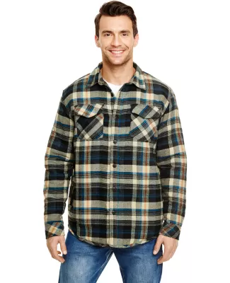 Burnside 8610 Quilted Flannel Jacket in Khaki