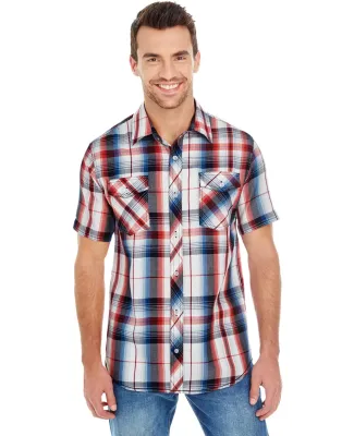 Burnside 9202 Plaid Short Sleeve Shirt RED