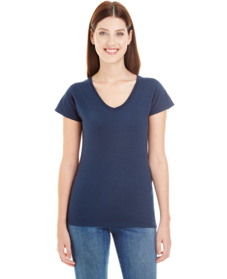 49 380VL Women's Lightweight Fitted V-Neck Tee NAVY