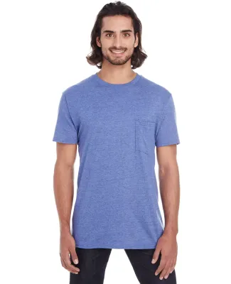 ANVIL 983 Lightweight Pocket T-Shirt HEATHER BLUE