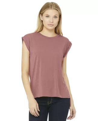 8804 Women's Flowy Muscle Tank with Rolled Cuffs in Mauve
