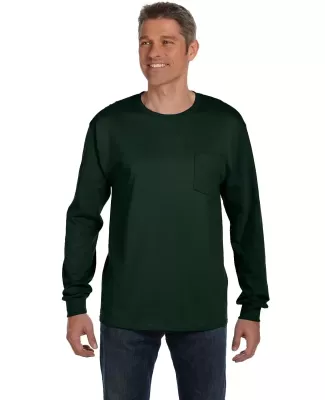 52 5596 Tagless Long Sleeve T-Shirt with a Pocket in Deep forest