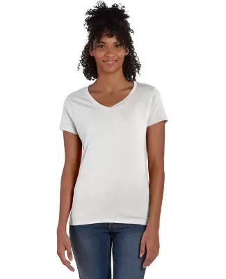 Hanes 42VT Women's V-Neck Triblend Tee with Fresh  in Eco white