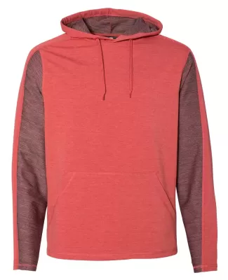 197 8435 Omega Stretch Terry Hooded Pullover RED TRIBLEND