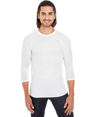 BB453W 50/50 Three-Quarter Sleeve Raglan T-shirt WHITE