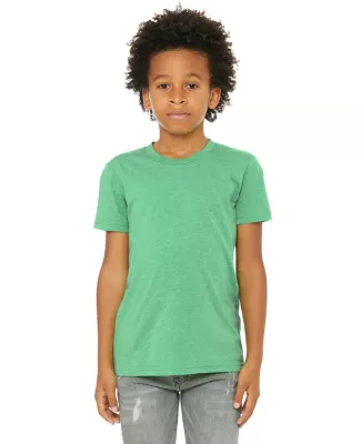 3413Y Bella + Canvas Youth Triblend Jersey Short S in Green triblend