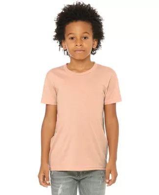 3413Y Bella + Canvas Youth Triblend Jersey Short S in Peach triblend