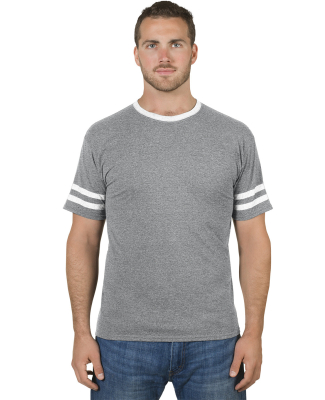 Jerzees 602MR Triblend Ringer Varsity T-Shirt in Oxford/ white