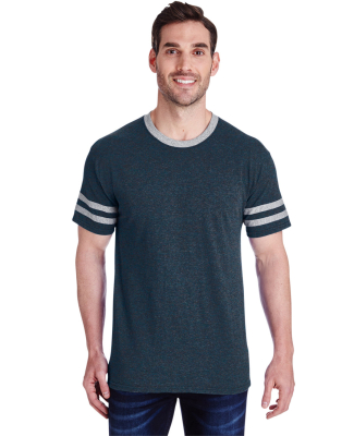 Jerzees 602MR Triblend Ringer Varsity T-Shirt in Indigo hth/ oxfr