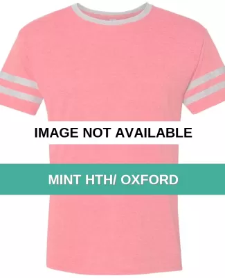 Jerzees 602MR Triblend Ringer Varsity T-Shirt MINT HTH/ OXFORD