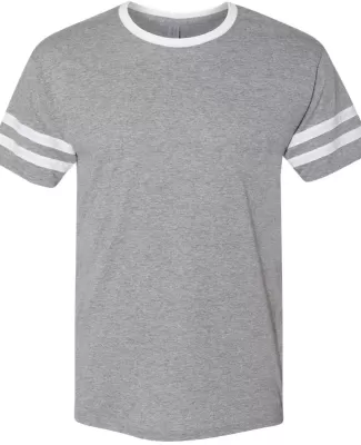 Jerzees 602MR Triblend Ringer Varsity T-Shirt OXFORD/ WHITE