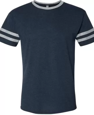 Jerzees 602MR Triblend Ringer Varsity T-Shirt INDIGO HTH/ OXFR