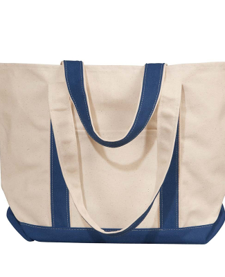 Liberty Bags 8871 16 Ounce Cotton Canvas Tote in Natural/ navy