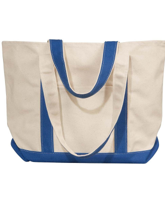 Liberty Bags 8871 16 Ounce Cotton Canvas Tote in Natural/ royal