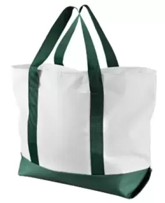 Liberty Bags 7006 Bay View Zipper Tote WHITE/ FOR GREEN