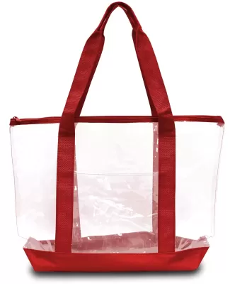 Liberty Bags 7009 Clear Boat Tote RED