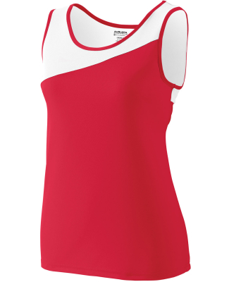Augusta Sportswear 354 Women's Accelerate Jersey in Red/ white