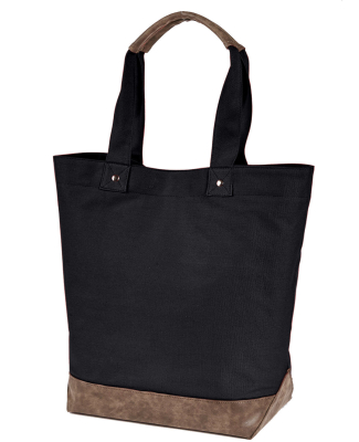 Authentic Pigment AP1921 Canvas Resort Tote in Black/ brown