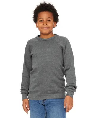 Bella + Canvas 3901Y Youth Sponge Fleece Crewneck  in Deep heather