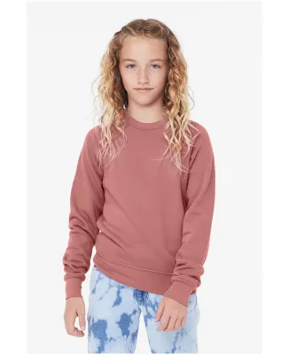 Bella + Canvas 3901Y Youth Sponge Fleece Crewneck  in Mauve