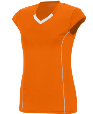 Augusta Sportswear 1218 Women's Blash Jersey in Powr orange/ wht