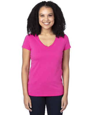 Threadfast Apparel 200RV Ladies' Ultimate V-Neck T in Hot pink