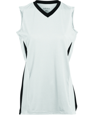 Augusta Sportswear 1355 Women's Tornado Jersey in White/ blk/ wht