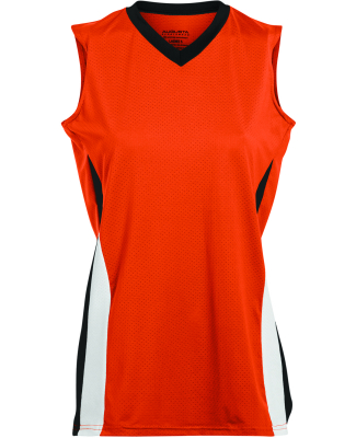 Augusta Sportswear 1355 Women's Tornado Jersey in Orange/ blk/ wht