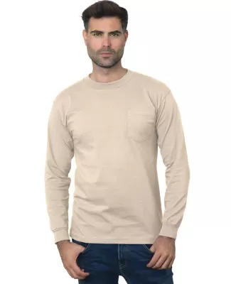 Bayside Apparel 3055 Union-Made Long Sleeve T-Shir in Sand