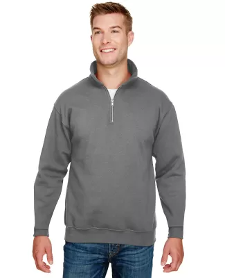 Bayside Apparel 920 USA-Made Quarter-Zip Pullover  in Charcoal