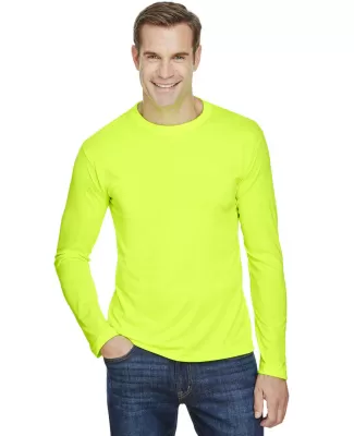 Bayside Apparel 5360 USA-Made Long Sleeve Performa in Lime green