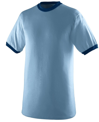 Augusta Sportswear 711 Youth Ringer T-Shirt in Light blue/ navy