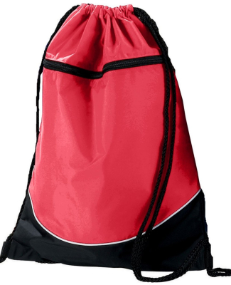 Augusta Sportswear 1920 Tri-Color Drawstring Backp in Red/ black/ wht