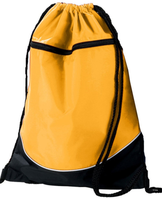 Augusta Sportswear 1920 Tri-Color Drawstring Backp in Gold/ blk/ wht