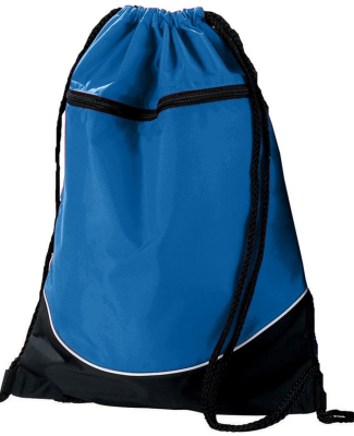 Augusta Sportswear 1920 Tri-Color Drawstring Backp in Royal/ blck/ wht