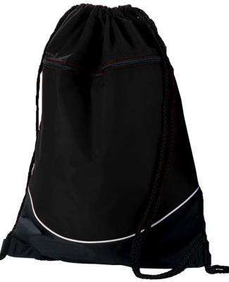 Augusta Sportswear 1920 Tri-Color Drawstring Backp in Black/ blk/ wht