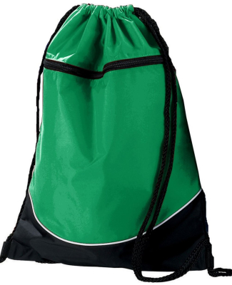 Augusta Sportswear 1920 Tri-Color Drawstring Backp in Kelly/ blk/ wht