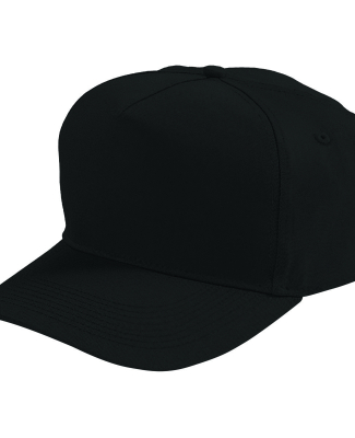 Augusta Sportswear 6202 Five-Panel Cotton Twill Ca in Black