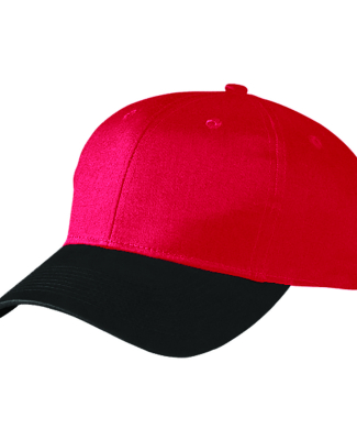 Augusta Sportswear 6204 Six-Panel Cotton Twill Low in Red/ black