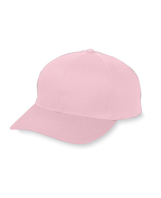 Augusta Sportswear 6206 Youth Six-Panel Cotton Twi in Light pink