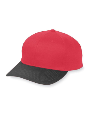 Augusta Sportswear 6206 Youth Six-Panel Cotton Twi in Red/ black