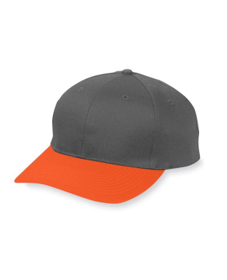 Augusta Sportswear 6206 Youth Six-Panel Cotton Twi in Black/ orange