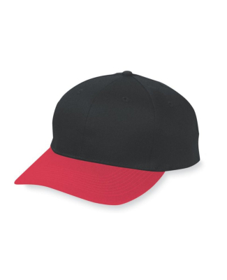 Augusta Sportswear 6206 Youth Six-Panel Cotton Twi in Black/ red