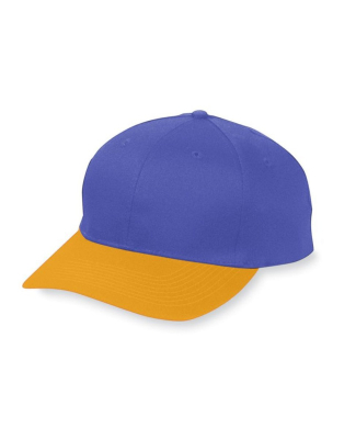 Augusta Sportswear 6206 Youth Six-Panel Cotton Twi in Purple/ gold