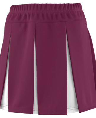 Augusta Sportswear 9116 Girls' Liberty Skirt in Maroon/white