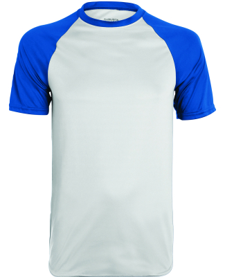 Augusta Sportswear 1509 Youth Wicking Short Sleeve in White/ royal
