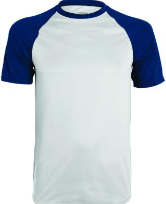 Augusta Sportswear 1509 Youth Wicking Short Sleeve in White/ navy