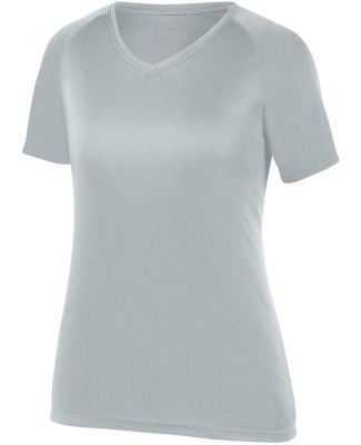 Augusta Sportswear 2793 Girls Attain Wicking Shirt in Silver